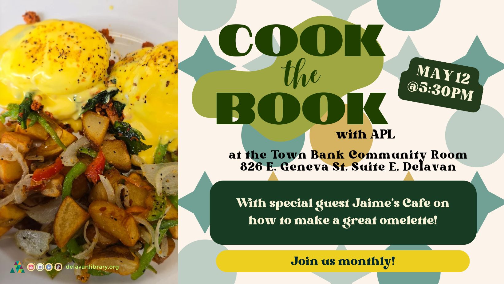 Delavan Public Library event: Cook the Book with Jaime's Cafe!