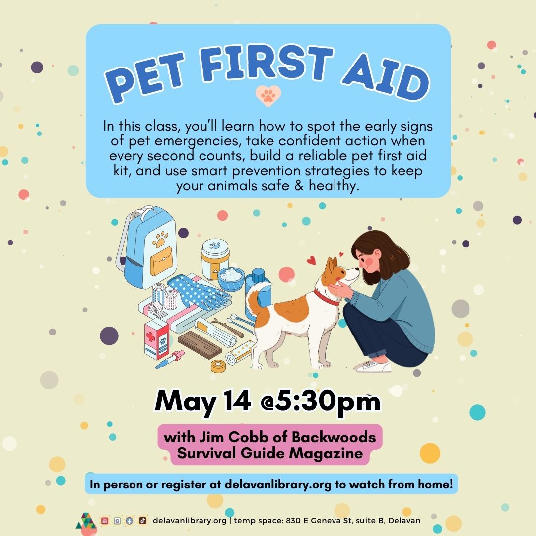 Delavan Public Library event: Pet First Aid with Jim Cobb