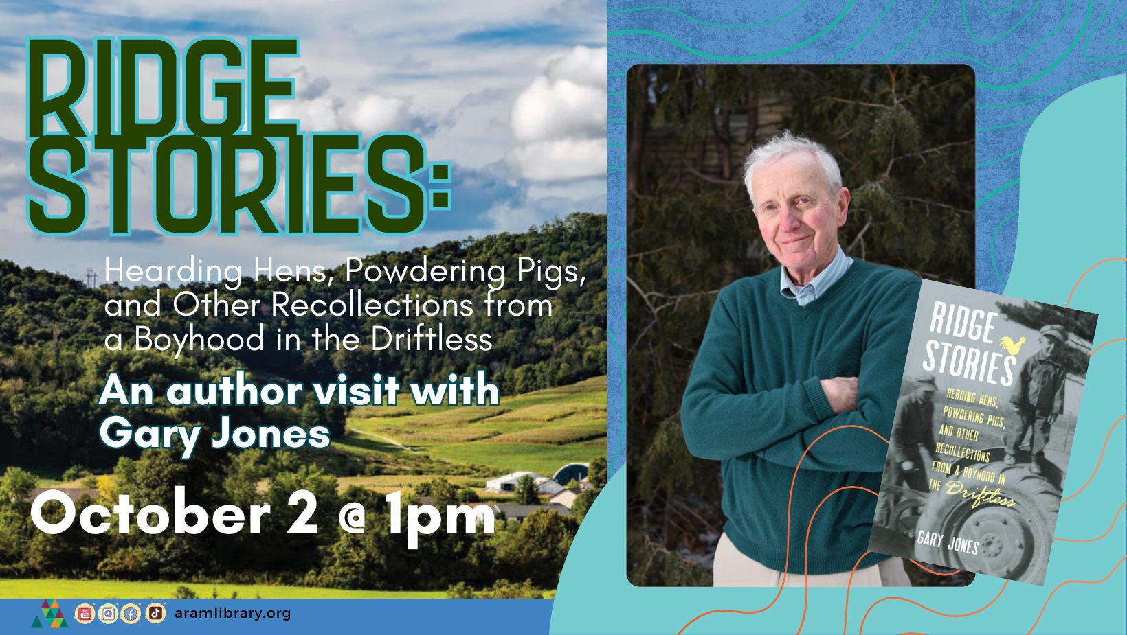 Join Gary Jones for Ridge Stories, an author visit with APL on October 2nd @ 1pm.