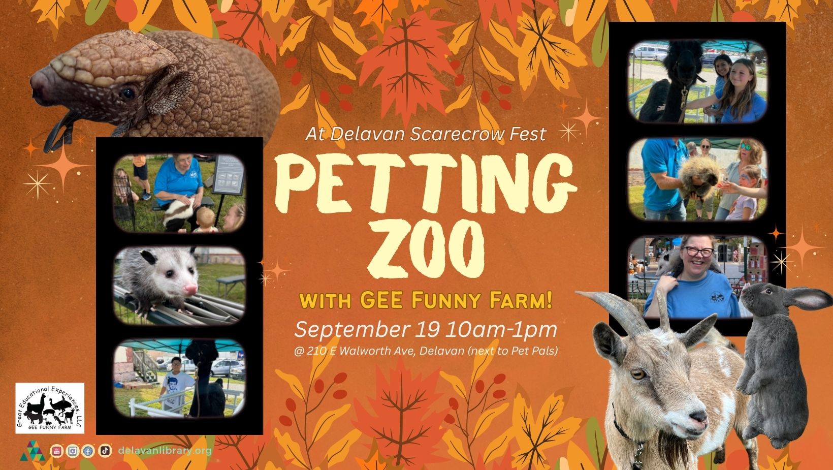GEE Funny Farm Petting Zoo at Scarecrow Fest